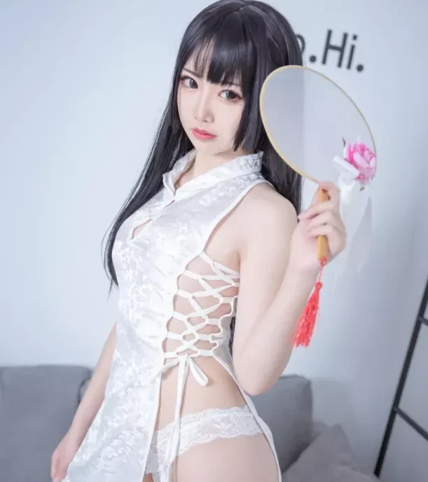 面饼仙儿 – NO.154 白色旗袍[60P-649.8M]