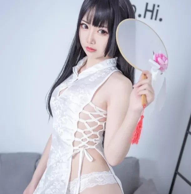 面饼仙儿 – NO.154 白色旗袍[60P-649.8M]